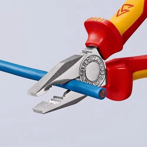 Detailbild 4042074 Kombizange Länge 160 mm Mehrkomponenten-Hüllen verchromt VDE KNIPEX
