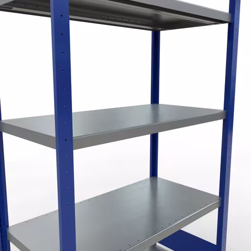 Produktbild Nr 12 des Artikels Grundregal, Fachbodenregal Stecksystem MULTIplus250, 2000 x 1000 x 500 mm (HxBxT), 5 Fachböden, Längenriegel, RAL 5010 enzianblau/verzinkt Abbildung Nr 12 des Artikels Grundregal, Fachbodenregal Stecksystem MULTIplus250, 2000 x 1000 x 500 mm (HxBxT), 5 Fachböden, Längenriegel, RAL 5010 enzianblau/verzinkt aus der Produktgruppe Stecksystem von der Marke Schulte Lagertechnik