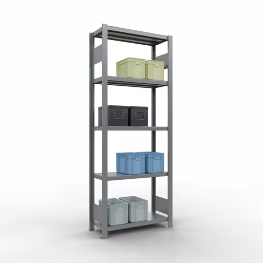 Produktbild Nr 15 des Artikels Grundregal, Fachbodenregal Stecksystem MULTIplus250, 2000 x 750 x 300 mm (HxBxT), 5 Fachböden, Längenriegel, verzinkt Abbildung Nr 15 des Artikels Grundregal, Fachbodenregal Stecksystem MULTIplus250, 2000 x 750 x 300 mm (HxBxT), 5 Fachböden, Längenriegel, verzinkt aus der Produktgruppe Stecksystem von der Marke Schulte Lagertechnik