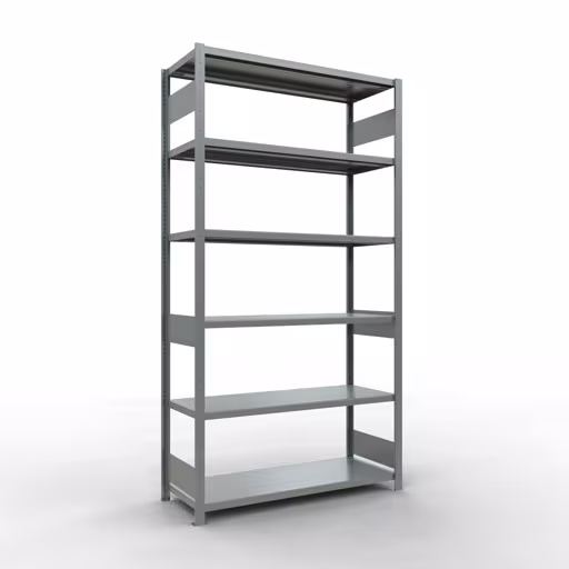 Grundregal, Fachbodenregal Stecksystem MULTIplus250, 2500 x 1300 x 500 mm (HxBxT), 6 Fachböden, Längenriegel, verzinkt von der Marke Schulte Lagertechnik Grundregal, Fachbodenregal Stecksystem MULTIplus250, 2500 x 1300 x 500 mm (HxBxT), 6 Fachböden, Längenriegel, verzinkt aus der Kategorie Grundregal mit der Artikelnummer 12951-130-LR