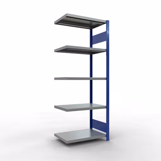 Abbildung Nr 10 des Artikels Anbauregal, Fachbodenregal Stecksystem MULTIplus250, 2000 x 750 x 500 mm (HxBxT), 5 Fachböden, Längenriegel, RAL 5010 enzianblau/verzinkt/verzinkt aus der Produktgruppe Stecksystem von der Marke Schulte Lagertechnik