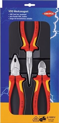 Zangensatz Elektro-Paket Inhalt 3-teilig VDE verchromt Kunststoff-Tiefziehteil KNIPEX von der Marke Knipex Zangensatz Elektro-Paket Inhalt 3-teilig VDE verchromt Kunststoff-Tiefziehteil KNIPEX aus der Kategorie VDE-Zangen mit der Teilenummer 4000794416