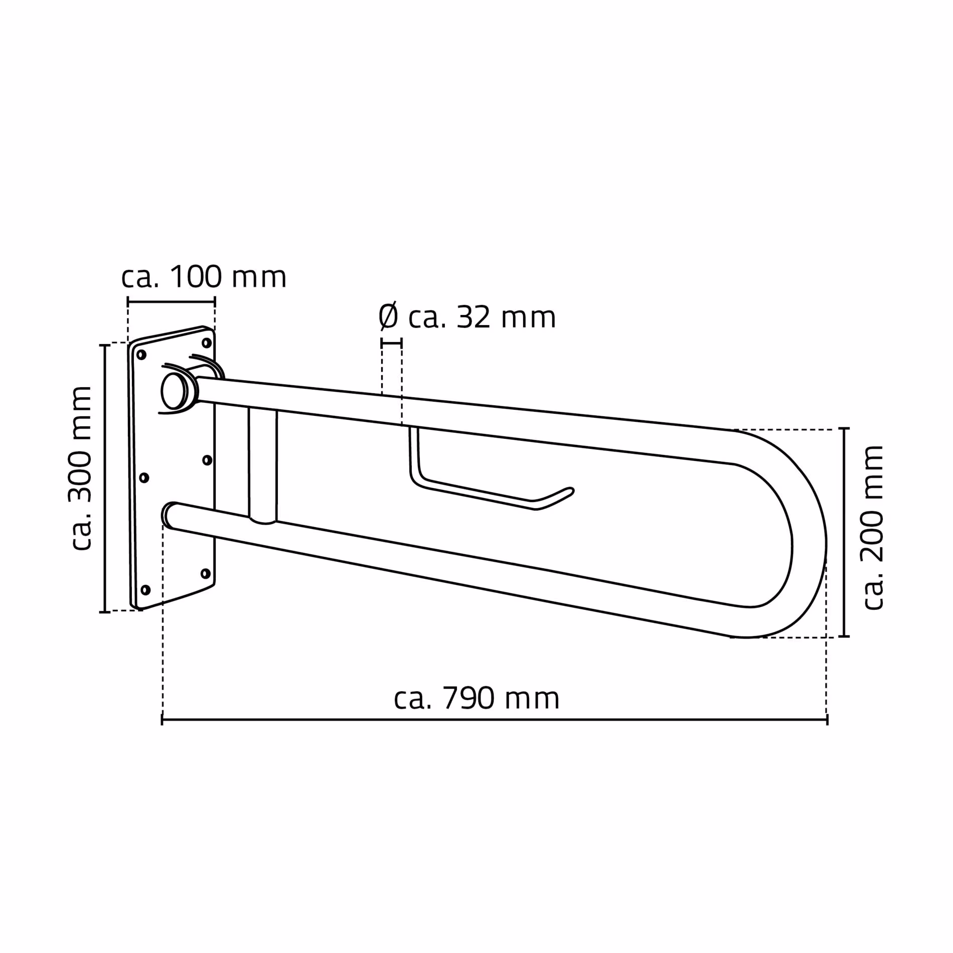Zusatzbild des Artikels WC-Aufstehbügel Uwe ca. 79 cm, chromfarben, inkl. WC-Papierhalter, Zusatzbild des Artikels WC-Aufstehbügel Uwe ca. 79 cm, chromfarben, inkl. WC-Papierhalter, aus Haltegriffe