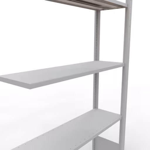 Zusatzbild des Artikels Anbauregal, Fachbodenregal Stecksystem MULTIplus150, 2000 x 1000 x 300 mm (HxBxT), 5 Fachböden, Längenriegel, RAL 7035 lichtgrau aus Anbauregal