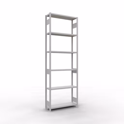 Abbildung Nr 12 des Artikels Grundregal, Fachbodenregal Stecksystem MULTIplus250, 3000 x 1000 x 300 mm (HxBxT), 7 Fachböden, Längenriegel, RAL 7035 lichtgrau aus der Produktgruppe Stecksystem von der Marke Schulte Lagertechnik