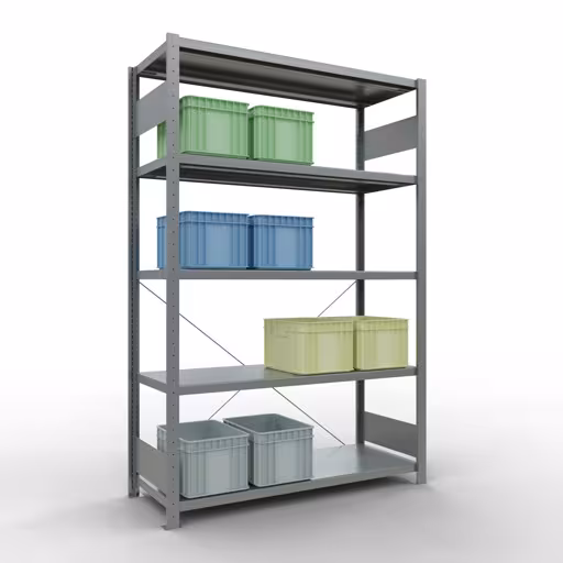 Produktbild Nr 14 des Artikels Stecksystem Grundregal 2000x1300x500 mm, Typ 250 kg, verzinkt Abbildung Nr 14 des Artikels Stecksystem Grundregal 2000x1300x500 mm, Typ 250 kg, verzinkt aus der Produktgruppe Stecksystem von der Marke Schulte Lagertechnik