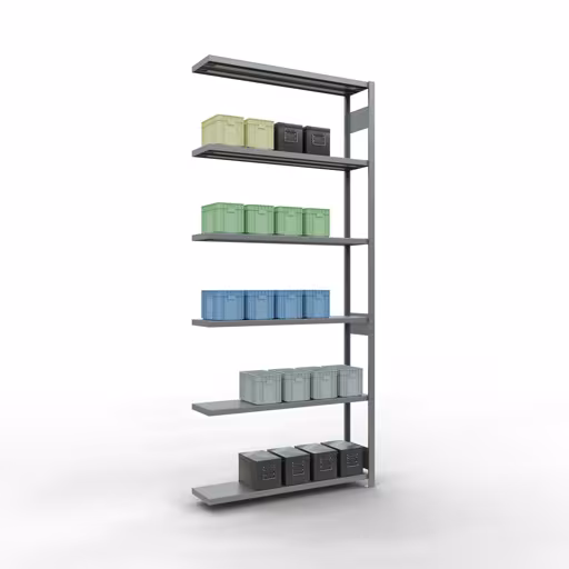 Abbildung Nr 13 des Artikels Anbauregal, Fachbodenregal Stecksystem MULTIplus250, 3000 x 1300 x 300 mm (HxBxT), 7 Fachböden, Längenriegel, verzinkt aus der Produktgruppe Stecksystem von der Marke Schulte Lagertechnik