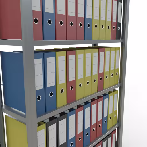 Grundregal, Büro-Fachbodenregal Stecksystem MULTIplus85, 2000 x 1000 x 300 mm (HxBxT), 6 Fachböden, Kreuzstrebe, verzinkt, ohne Anschlagleiste von der Marke Schulte Lagertechnik aus der Produktreihe Büroregale