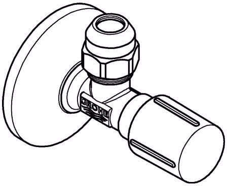 Eckventil Quetschverschraubung chrom mit Schubrosette GROHE