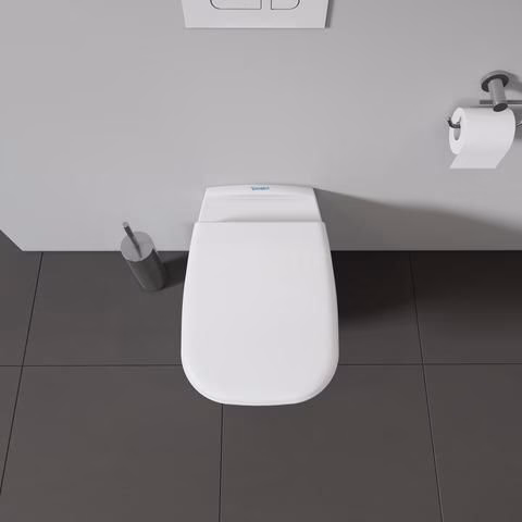Abattant de toilette blanc D-Code sans mécanisme de fermeture amortie, charnières en acier inoxydable, 430 x 360 x 40 mm, DURAVIT