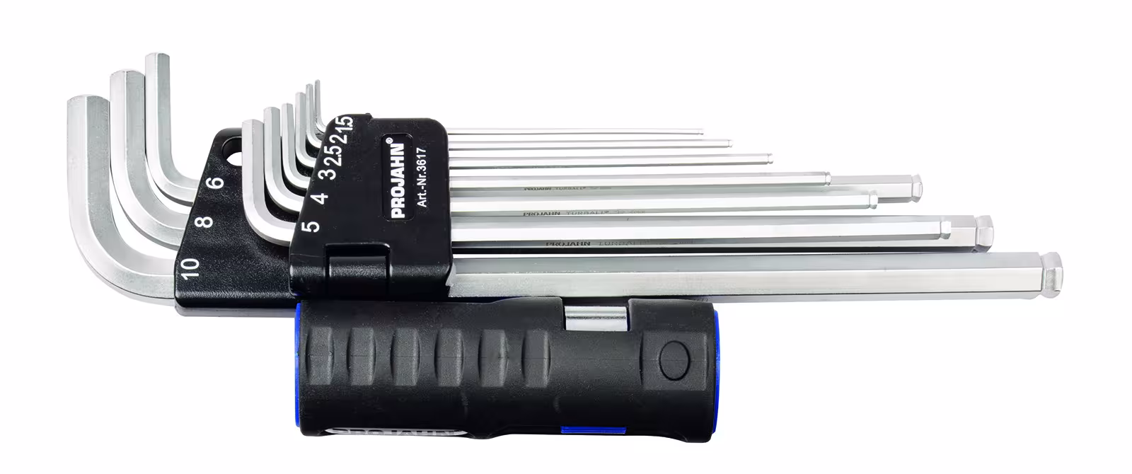 Weitere Ansicht des Artikels Winkelstiftschlüssel Satz Innen-6Kant lange Ausführung mit Multigriff und Spezial- Kugelkopf 1,5 - 10 mm 9-teilig aus der Kategorie Handwerkzeuge