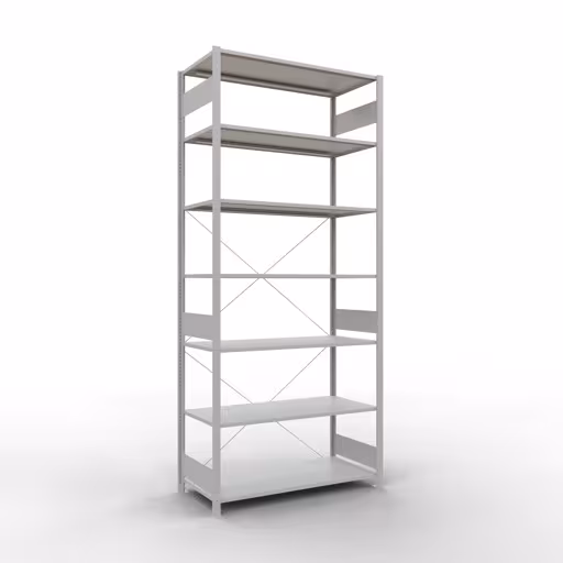 Stecksystem Grundregal 3000x1300x600 mm, Typ 150 kg, lichtgrau von der Marke Schulte Lagertechnik Stecksystem Grundregal 3000x1300x600 mm, Typ 150 kg, lichtgrau aus der Kategorie Grundregal mit der Artikelnummer 32662-130