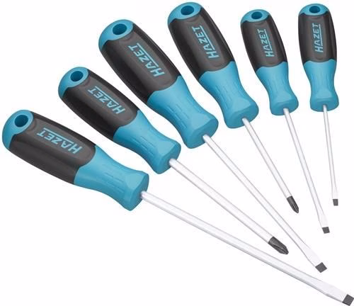 Jeu de 6 tournevis Phillips ProPH/Slotted Pro Hazet 811/6 avec manche en 3 parties Jeu de tournevis 811/6, 6 pièces, Phillips ProPH/Slotted Pro, manche 3 composants, HAZET, de la catégorie tournevis, numéro d'article 8004203430
