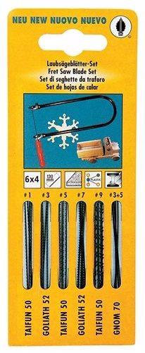 Assortiment de 24 lames de scie à chantourner adaptées aux cadres de scies à main HAUNSTETTER pour bois/métal, de la catégorie Scies, outils d'ébavurage et d'étalonnage, référence 4000814045
