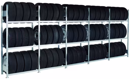 Container-Regalset für 20"-Container, 2000 x 11752 x 400 mm (HxBxT), verzinkt, 14 Felder á 1.500 mm (HxBxT) mit je 3 Reifenebenen von der Marke Schulte Lagertechnik Container-Regalset für 20"-Container, 2000 x 11752 x 400 mm (HxBxT), verzinkt, 14 Felder á 1.500 mm (HxBxT) mit je 3 Reifenebenen aus der Kategorie Autoteilelagerung mit der Artikelnummer 20980