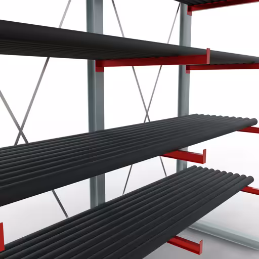 K 6000 Komplettregal, einseitig, 3000 x 3000 x 1000 mm, RAL 7001 / RAL 3000, 5 Lagerebenen von der Marke Schulte Lagertechnik aus der Produktreihe Kragarmregale