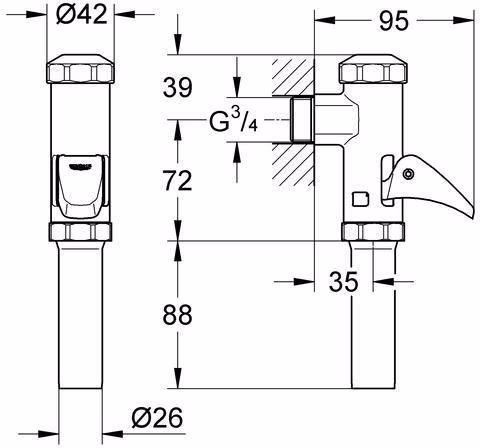 DAL-Vollautomatic-Spüler für WC, DN 20 chrom GROHE