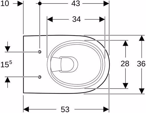 Geberit Renova Wand-WC Tiefspüler teilgeschlossene Form, Rimfree, weiß