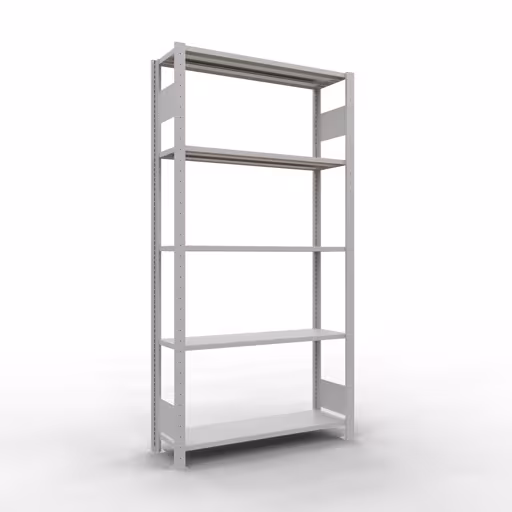 Abbildung Nr 15 des Artikels Grundregal, Fachbodenregal Stecksystem MULTIplus85, 2000 x 1000 x 300 mm (HxBxT), 5 Fachböden, Längenriegel, RAL 7035 lichtgrau aus der Produktgruppe Stecksystem von der Marke Schulte Lagertechnik