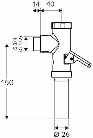 WC-Druckspüler SCHELLOMAT mit Hebel 3/4Zoll, 1,0-1,3 l/s chrom SCHELL