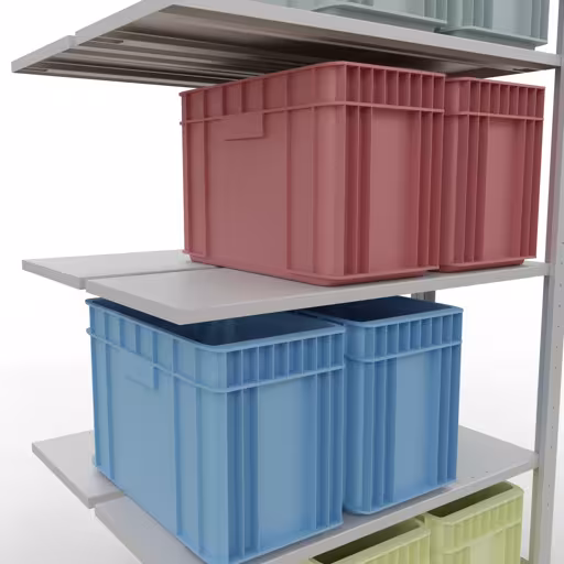 Andere Ansicht des Artikels Anbauregal, Doppelregal, Fachbodenregal Stecksystem MULTIplus150, 2000 x 1000 x (2x400) mm (HxBxT), 2x5 Fachböden, Längenriegel, RAL 7035 lichtgrau Andere Ansicht des Artikels Anbauregal, Doppelregal, Fachbodenregal Stecksystem MULTIplus150, 2000 x 1000 x (2x400) mm (HxBxT), 2x5 Fachböden, Längenriegel, RAL 7035 lichtgrau aus der Kategorie Fachbodenregale