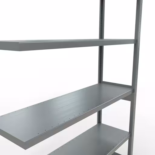 Anbauregal, Fachbodenregal Stecksystem MULTIplus250, 2500 x 1300 x 400 mm (HxBxT), 6 Fachböden, Längenriegel, verzinkt von Schulte Lagertechnik mit der Artikelnr. 12946-130-LR