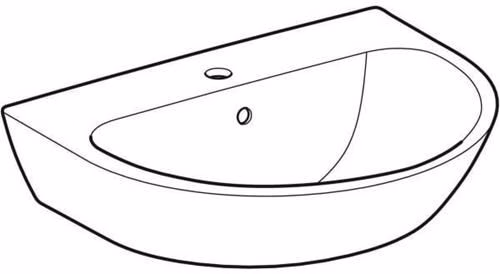Waschtisch Renova mit Hahnloch, mit Überlauf 600 x 480 mm weiß GEBERIT