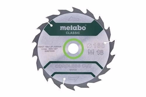 Kreissägeblatt cordless cut wood classic Außendurchmesser 165 mm Zähne 18 Bohrung 20 mm Schnittbreite 1,6 mm von der Marke Metabo Kreissägeblatt cordless cut wood classic METABO aus der Kategorie Kreissägeblatt mit der Teilenummer 8000065309