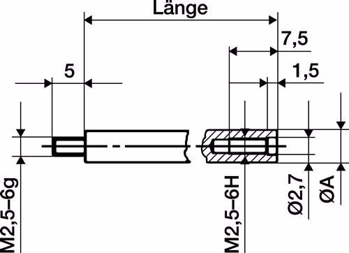 Verlängerungsstück Länge 10mm Messbolzen-Durchmesser 4mm für Messuhren KÄFER von der Marke Käfer Verlängerungsstück passend zu Messuhren KÄFER aus der Kategorie Messuhren mit der Teilenummer 4000851689
