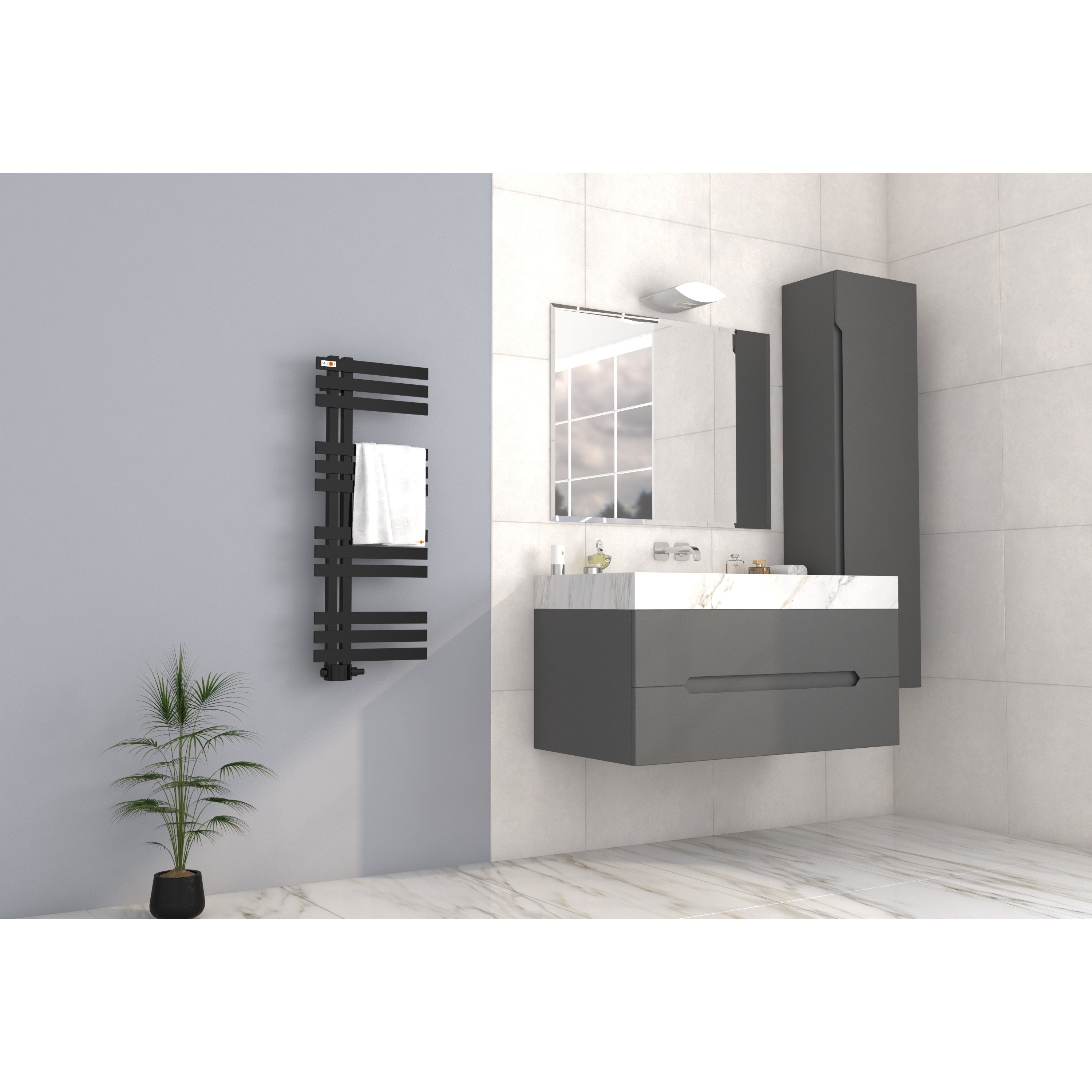 MERT Design Badheizkörper ELEN, Tiefschwarz RAL 9005 matt Struktur, 400*1000 mm von der Marke MERT MERT Design Badheizkörper ELEN Typ Farbe: Tiefschwarz RAL 9005 aus der Kategorie Bad-Heizkörper mit der Artikelnr. 5-ELEN-40x100-SCH-M