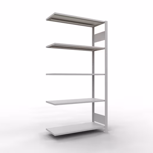 Anbauregal, Fachbodenregal Stecksystem MULTIplus85, 2000 x 1000 x 400 mm (HxBxT), 5 Fachböden, Längenriegel, RAL 7035 lichtgrau von der Marke Schulte Lagertechnik Anbauregal, Fachbodenregal Stecksystem MULTIplus85, 2000 x 1000 x 400 mm (HxBxT), 5 Fachböden, Längenriegel, RAL 7035 lichtgrau aus der Kategorie Anbauregal mit der Artikelnummer 33045-LR