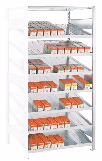 Kanban.AR.2000x1300x800, Typ 150 Trenn-und Seitenführung, 8 Böden von der Marke Schulte Lagertechnik aus der Produktreihe Fachbodenregale