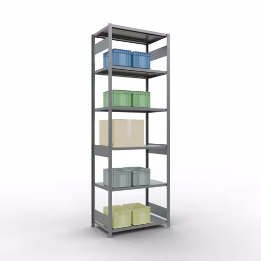 Produktbild Nr 13 des Artikels Grundregal, Fachbodenregal Stecksystem MULTIplus250, 3000 x 1000 x 600 mm (HxBxT), 7 Fachböden, Längenriegel, verzinkt Abbildung Nr 13 des Artikels Grundregal, Fachbodenregal Stecksystem MULTIplus250, 3000 x 1000 x 600 mm (HxBxT), 7 Fachböden, Längenriegel, verzinkt aus der Produktgruppe Stecksystem von der Marke Schulte Lagertechnik