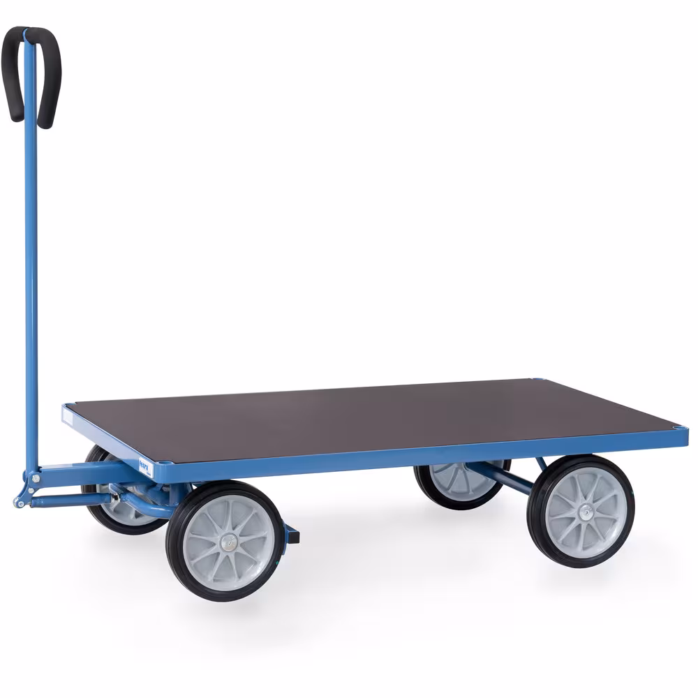 Handwagen 4002V - Vollgummiräder Ø260 mm Breite 700 mm, Länge 1260 mm von der Marke Fetra Handwagen offen aus Profilstahl und Stahlrohr geschweißt, pulverbeschichtet blau RAL 5007, Ladefläche aus wasserfestem Sperrholz Typ Ladeflächenbreite: 700 mm aus der Kategorie Handwagen/Pritschenwagen mit der Artikelnr. 4002V
