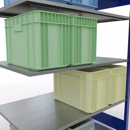 Anbauregal, Fachbodenregal Stecksystem MULTIplus150, 2000 x 1300 x 800 mm (HxBxT), 5 Fachböden, Längenriegel, RAL 5010 enzianblau/verzinkt mit der GTIN 4004514281494 Anbauregal, Fachbodenregal Stecksystem MULTIplus150, 2000 x 1300 x 800 mm (HxBxT), 5 Fachböden, Längenriegel, RAL 5010 enzianblau/verzinkt von Schulte Lagertechnik mit der Artikelnr. 12785-130-LR-B