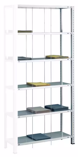 Anbauregal, Schraub-Fädelstäberegal BASIC70, 2000 x 900 x 350 mm (HxBxT), 6 Fachböden, RAL 7035 lichtgrau von der Marke Schulte Lagertechnik Anbauregal, Schraub-Fädelstäberegal BASIC70, 2000 x 900 x 350 mm (HxBxT), 6 Fachböden, RAL 7035 lichtgrau aus der Kategorie Fädelstäberegale mit der Artikelnummer 30696