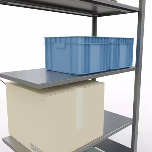 Abbildung Nr 15 des Artikels Anbauregal, Fachbodenregal Stecksystem MULTIplus85, 2000 x 1000 x 500 mm (HxBxT), 5 Fachböden, Kreuzstrebe, verzinkt aus der Produktgruppe Stecksystem von der Marke Schulte Lagertechnik