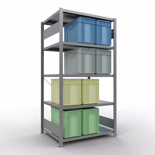 Zusatzbild des Artikels Grundregal, Fachbodenregal Stecksystem MULTIplus250, 2000 x 1000 x 800 mm (HxBxT), 5 Fachböden, Kreuzstrebe, verzinkt Zusatzbild des Artikels Grundregal, Fachbodenregal Stecksystem MULTIplus250, 2000 x 1000 x 800 mm (HxBxT), 5 Fachböden, Kreuzstrebe, verzinkt aus Grundregal