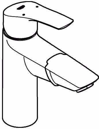 Technische Zeichnung 4029459 GROHE Einhand-Waschtischbatterie Eurosmart 23976_3 M-Size ausziehbarer Auslauf Push-Open Ablaufgarnitur chrom