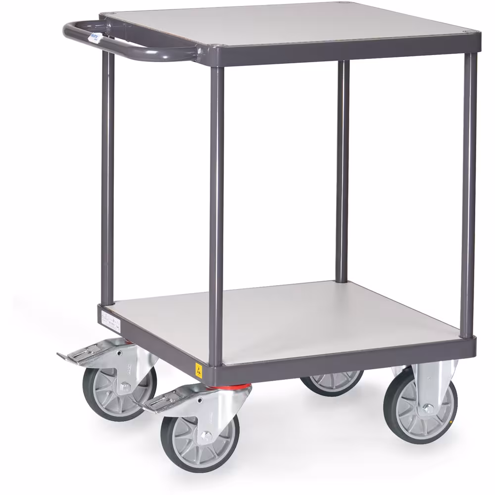 ESD-Tischwagen 9496 Elektrisch leitfähige Ausführung schiefergrau RAL 7015. Schraub- und Steckkonstruktion von der Marke Fetra aus der Produktreihe Transportsysteme