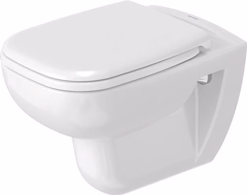 Duravit Wand-WC-Set D-Code, rimless, Tiefspüler, weiß, inklusive WC-Sitz mit Absenkautomatik