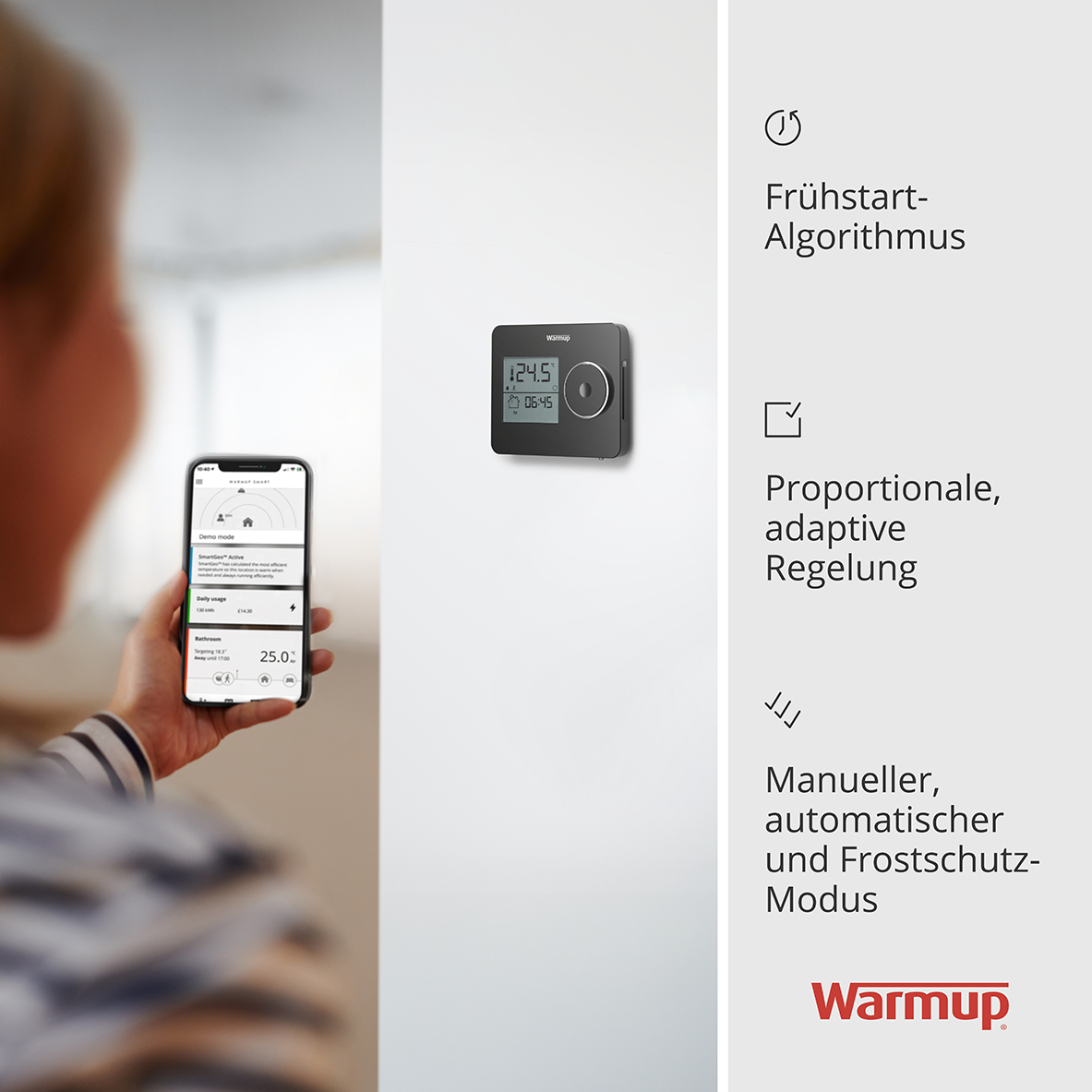 Ohne Text 3820018 Warmup Tempo - Digitalthermostat, schwarz