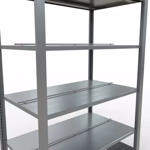 Abbildung Nr 11 des Artikels Grundregal, Büro-Fachbodenregal Stecksystem MULTIplus150, 2000 x 1000 x 600 mm (HxBxT), 6 Fachböden, Längenriegel, verzinkt, mit Mittelanschlag aus der Produktgruppe Büroregale von der Marke Schulte Lagertechnik