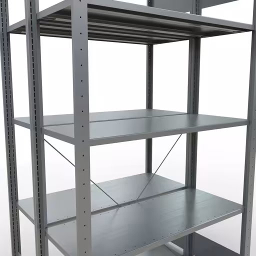 Abbildung Nr 16 des Artikels Grundregal, Doppelregal, Fachbodenregal Stecksystem MULTIplus150, 2000 x 1000 x (2x400) mm (HxBxT), 2x5 Fachböden, Kreuzstrebe, verzinkt aus der Produktgruppe Fachbodenregale von der Marke Schulte Lagertechnik