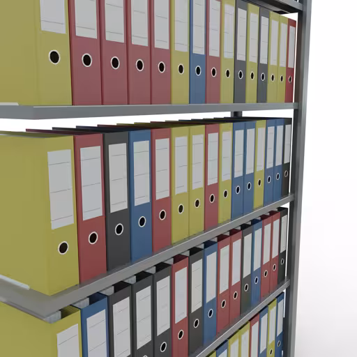Abbildung Nr 14 des Artikels Anbauregal, Büro-Fachbodenregal Stecksystem MULTIplus85, 2000 x 1300 x 300 mm (HxBxT), 6 Fachböden, Kreuzstrebe, verzinkt, mit Anschlagleiste aus der Produktgruppe Büroregale von der Marke Schulte Lagertechnik