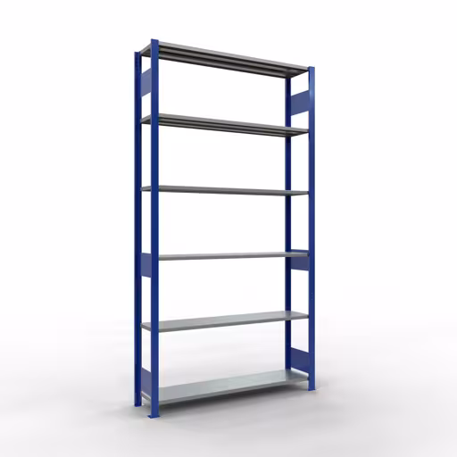 Grundregal, Fachbodenregal Stecksystem MULTIplus150, 2500 x 1300 x 300 mm (HxBxT), 6 Fachböden, Längenriegel, RAL 5010 enzianblau/verzinkt von der Marke Schulte Lagertechnik Grundregal, Fachbodenregal Stecksystem MULTIplus150, 2500 x 1300 x 300 mm (HxBxT), 6 Fachböden, Längenriegel, RAL 5010 enzianblau/verzinkt aus der Kategorie Grundregal mit der Artikelnummer 12731-130-LR-B