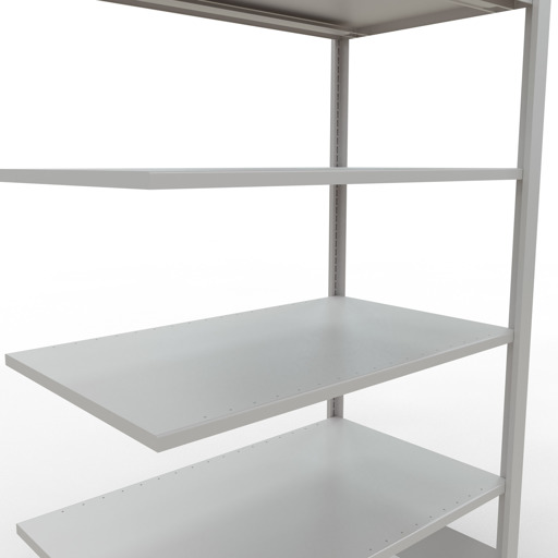 Weitere Ansicht des Artikels Anbauregal, Büro-Fachbodenregal Stecksystem MULTIplus150, 2000 x 1000 x 600 mm (HxBxT), 6 Fachböden, Längenriegel, ohne Mittelanschlag, lichtgrau aus der Kategorie Büroregale