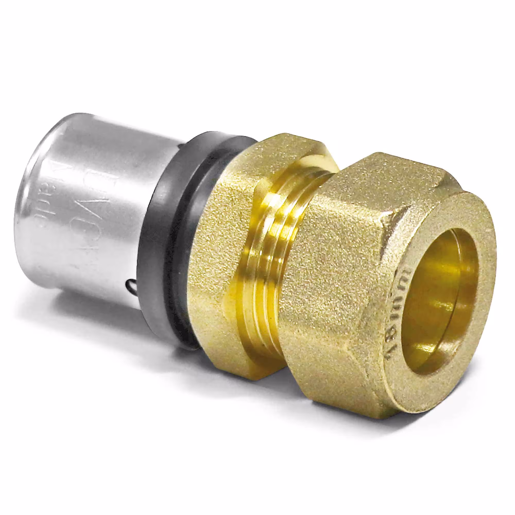 Press-Übergang von Alu-Verbundrohr 26 x 3 mm auf 22 mm CU-Rohr-Klemmringverschraubung von der Marke Pipetec Press-Übergang auf Kupferrohr (Schrauben) Typ Größe: 26 x 3 - 22 mm aus der Kategorie Pressfittings mit der Artikelnr. PFUEK2622