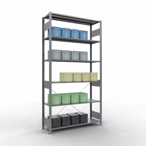 Andere Ansicht des Artikels Stecksystem Grundregal 2500x1300x400 mm, Typ 150 kg, verzinkt aus der Kategorie Stecksystem