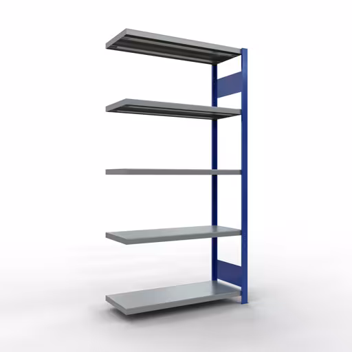 Anbauregal, Fachbodenregal Stecksystem MULTIplus250, 2000 x 1000 x 400 mm (HxBxT), 5 Fachböden, Längenriegel, RAL 5010 enzianblau/verzinkt von der Marke Schulte Lagertechnik Anbauregal, Fachbodenregal Stecksystem MULTIplus250, 2000 x 1000 x 400 mm (HxBxT), 5 Fachböden, Längenriegel, RAL 5010 enzianblau/verzinkt aus der Kategorie Anbauregal mit der Artikelnummer 12945-LR-B